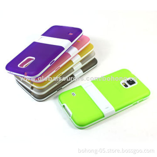Matte TPU + PC Holder 3-in-1 Cases for Samsung S5, Different Colors Available